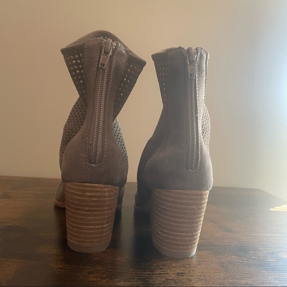 Jeffrey Campbell Jenelle Taupe Suede Laser Cut Bootie - Picture 5 of 7